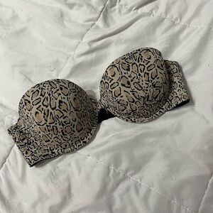 George Tan and Black Animal Print Bra